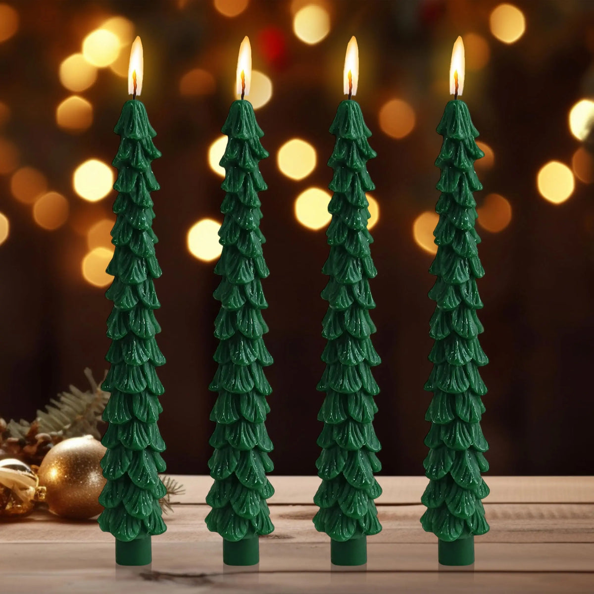 10-Inch Unscented Christmas Tree Taper Candles
