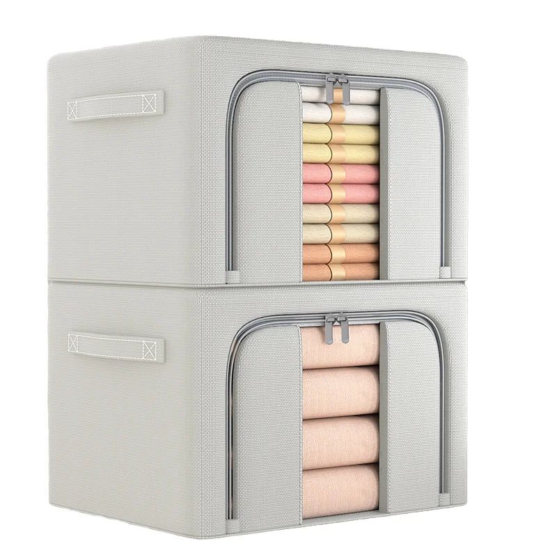 Foldable Metal Frame Rectangle Clothes Storage Bins