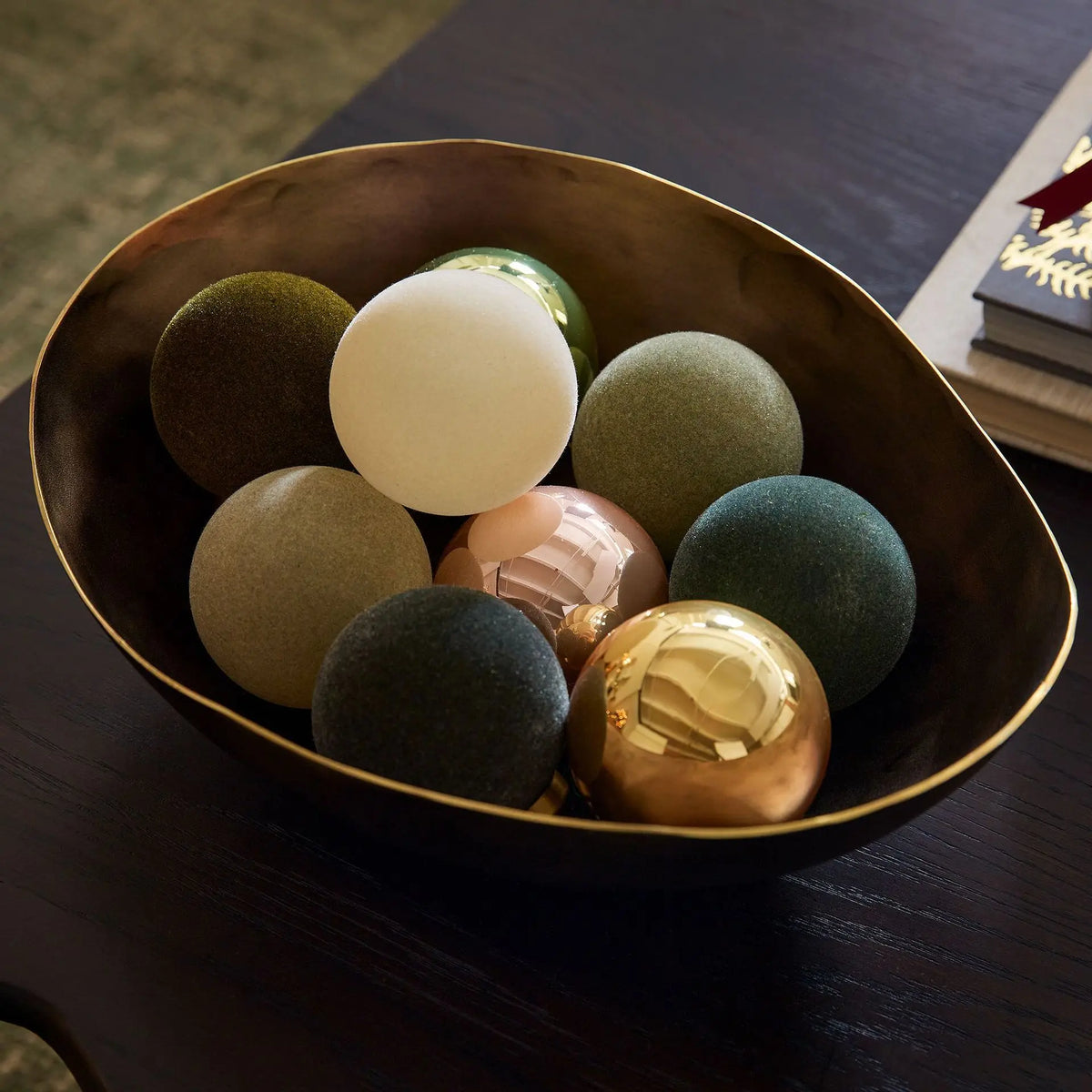 9-Piece Flocked Christmas Ball Ornament Set