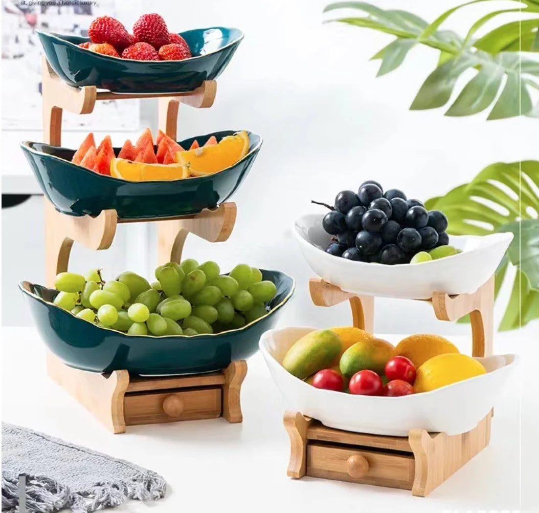 Tiered Fruit Bowl Stand – 2 & 3 Tier Serving Display