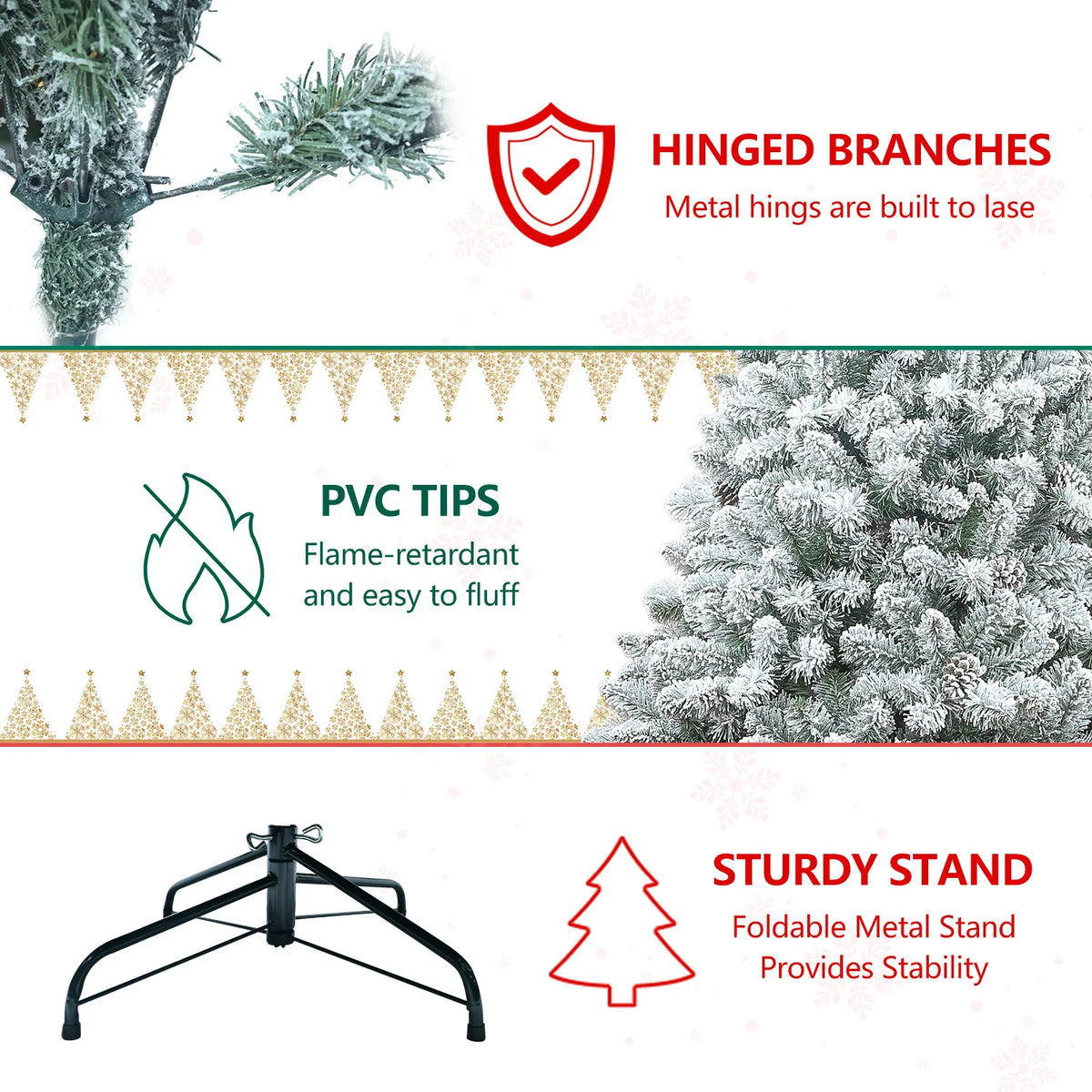 7-Foot Pre-Lit Snowy Artificial Christmas Tree