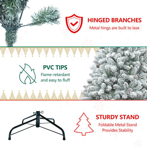 7-Foot Pre-Lit Snowy Artificial Christmas Tree