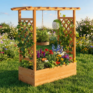 Wooden Outdoor Plant Holder 