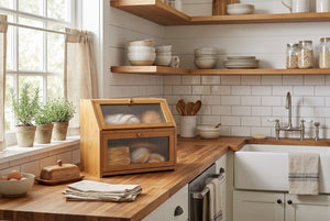 Large Bamboo Bread Box – Two-Tier Countertop Storage