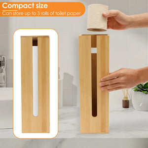 Wooden Toilet Paper Storage Box with Lid – alternate view