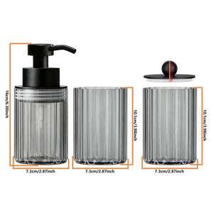 3-Piece Bathroom Countertop Accessory Set – Brown
