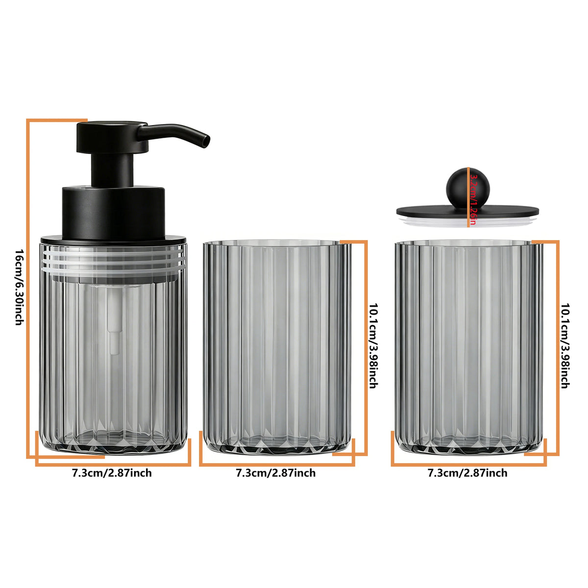 3-Piece Bathroom Countertop Accessory Set – alternate view