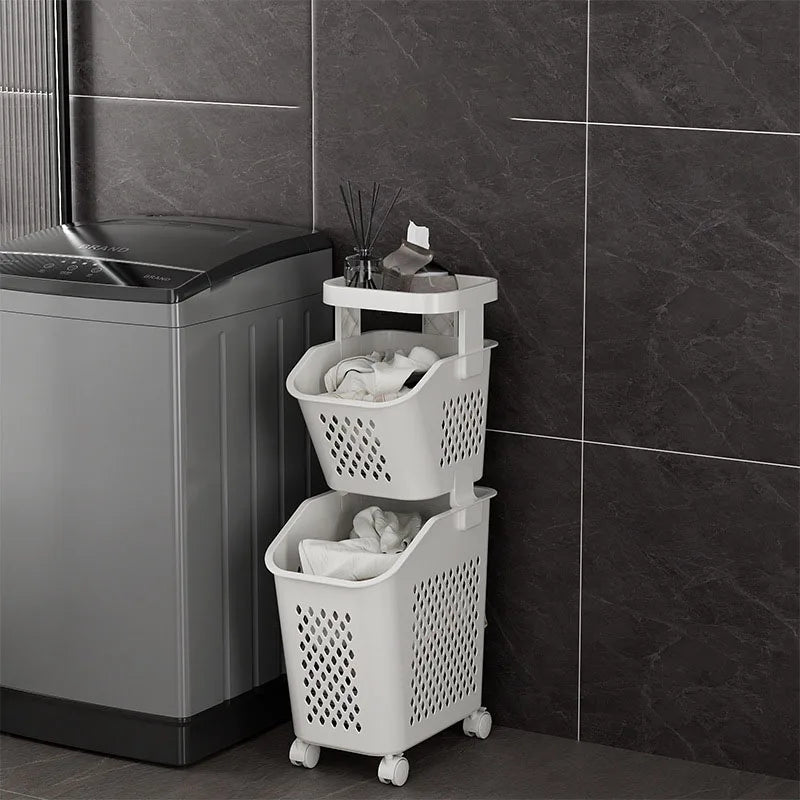 Rolling 3-Tier Laundry Sorter – alternate view