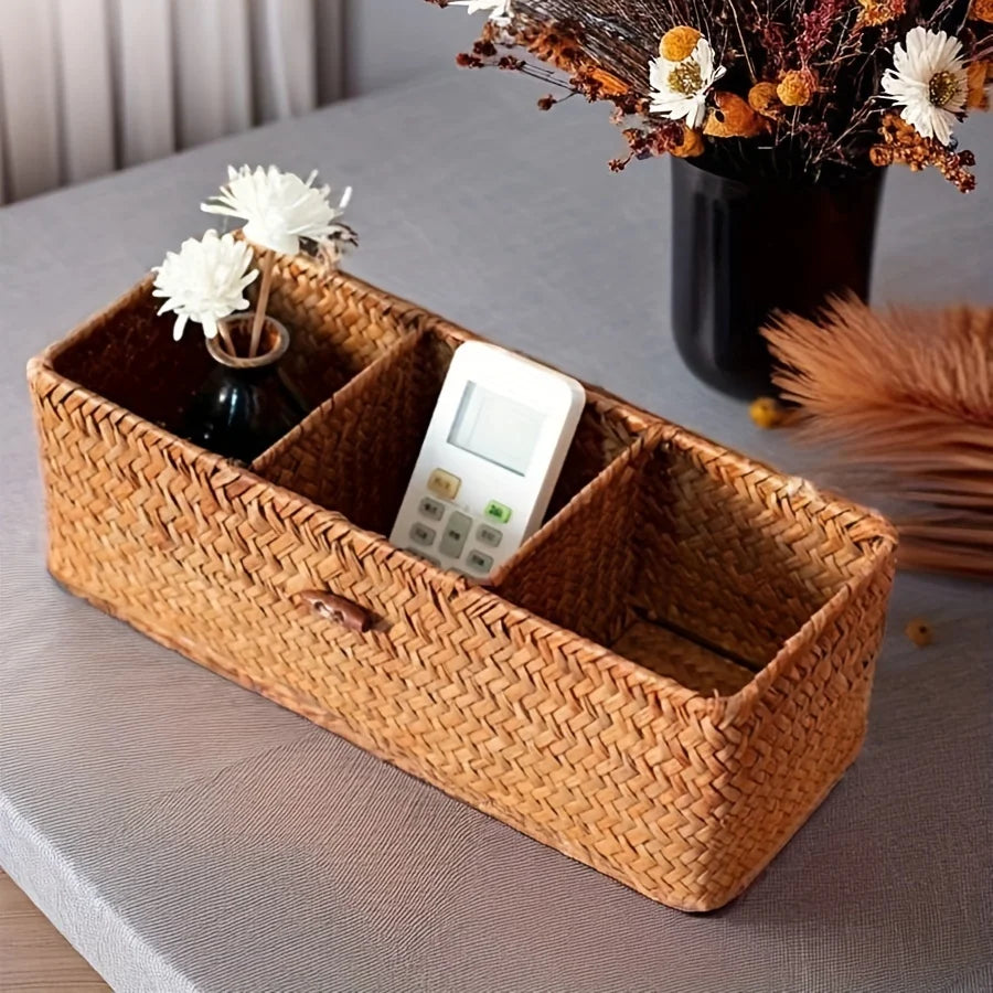 Handwoven Rectangular Storage Basket