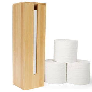 Wooden Toilet Paper Storage Box with Lid – Log color