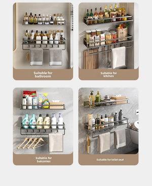 No-Drill Wall-Mounted Bathroom Shelf – alternate view