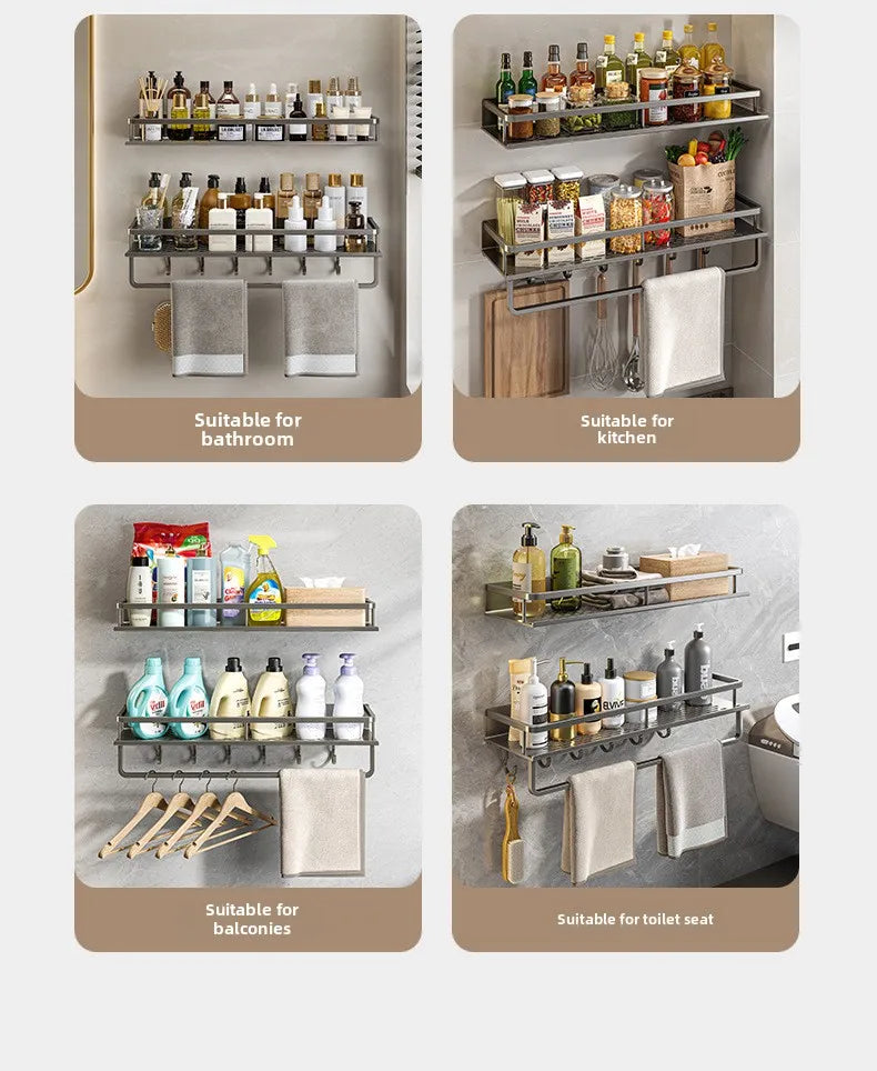 No-Drill Wall-Mounted Bathroom Shelf – alternate view