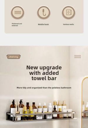 No-Drill Wall-Mounted Bathroom Shelf – alternate view