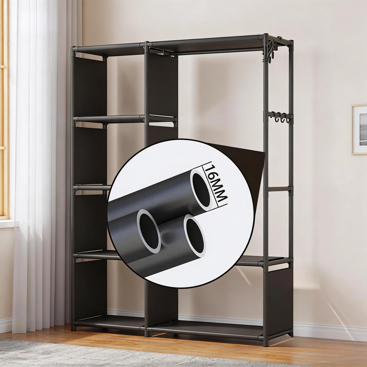 Multi-Tier Clothes and Quilt Storage Rack