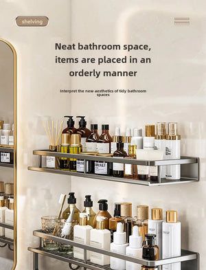 No-Drill Wall-Mounted Bathroom Shelf – alternate view