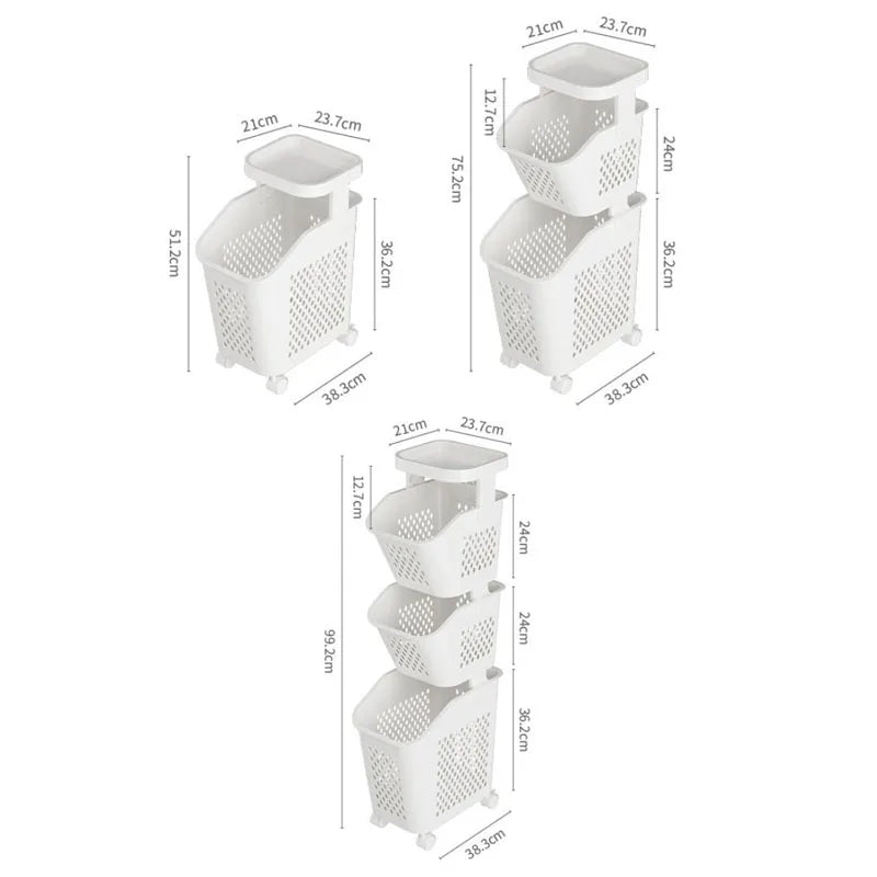 Rolling 3-Tier Laundry Sorter – alternate view