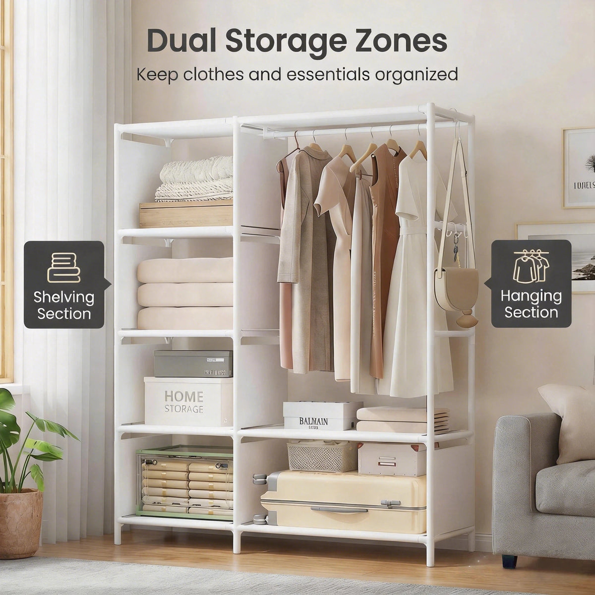 Multi-Tier Clothes and Quilt Storage Rack