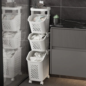 Rolling 3-Tier Laundry Sorter – alternate view