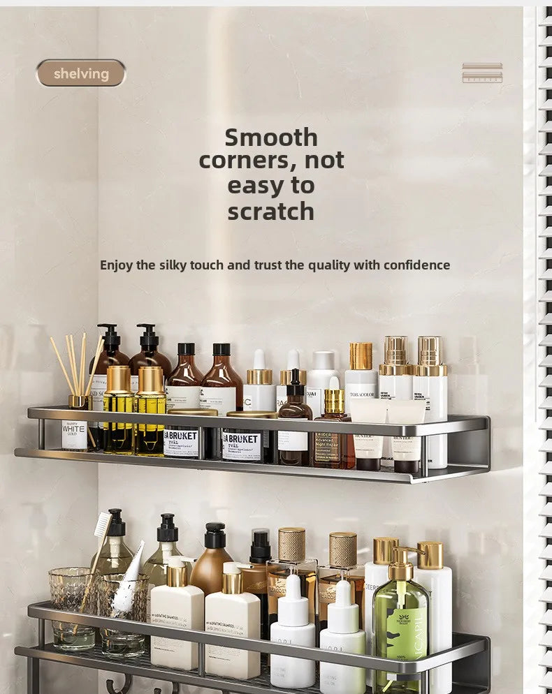No-Drill Wall-Mounted Bathroom Shelf – alternate view