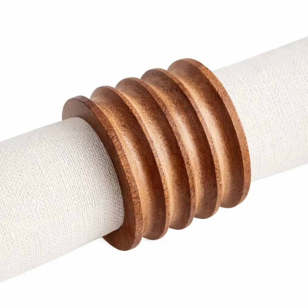 Wooden Napkin Holder Ring Set