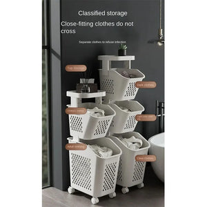 Rolling 3-Tier Laundry Sorter – alternate view