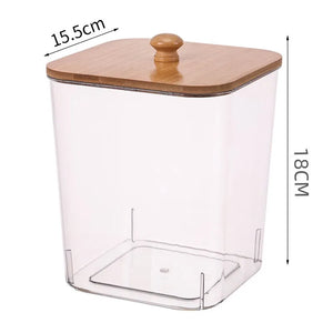 Bamboo-Lid Laundry Detergent Storage Container – alternate view