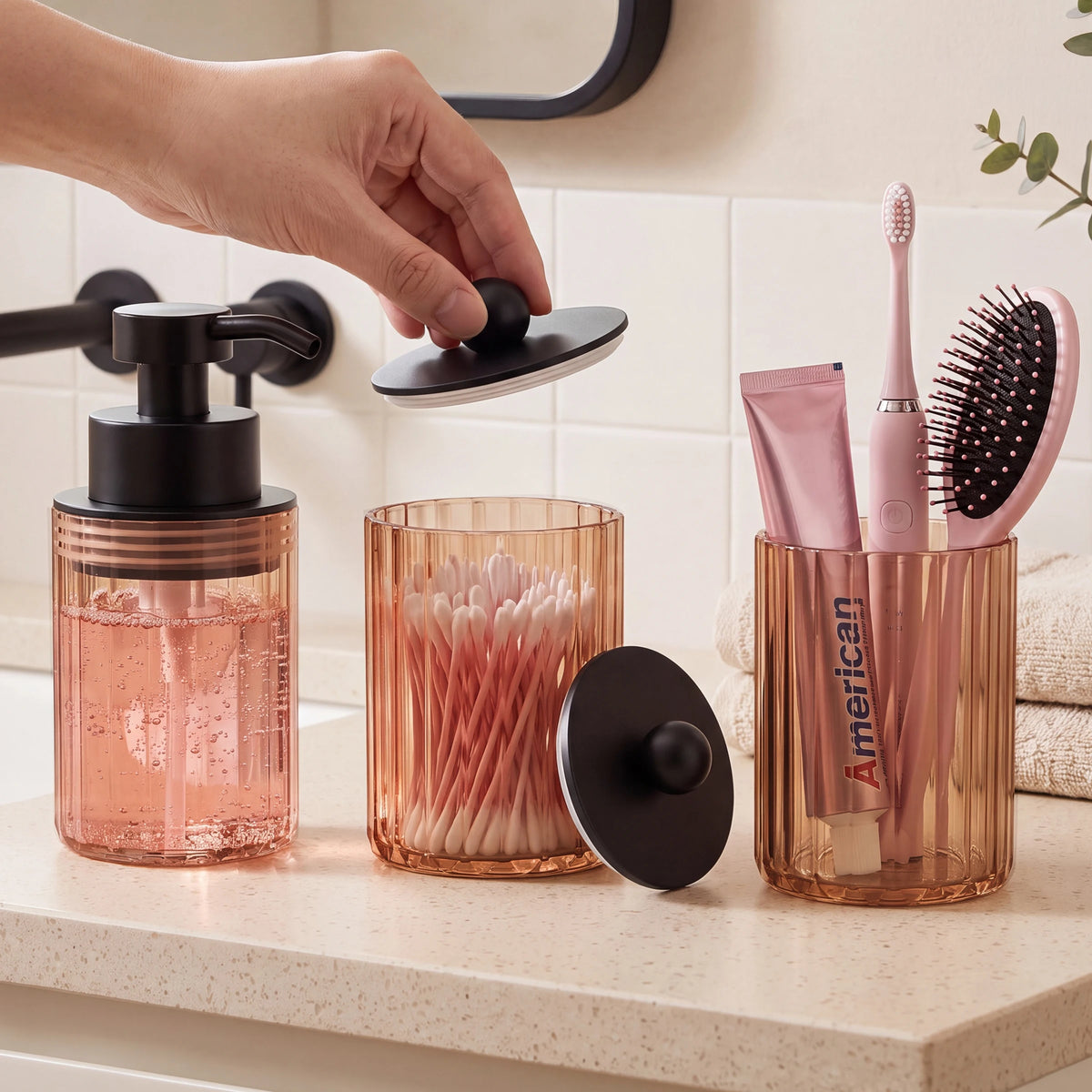 3-Piece Bathroom Countertop Accessory Set – alternate view
