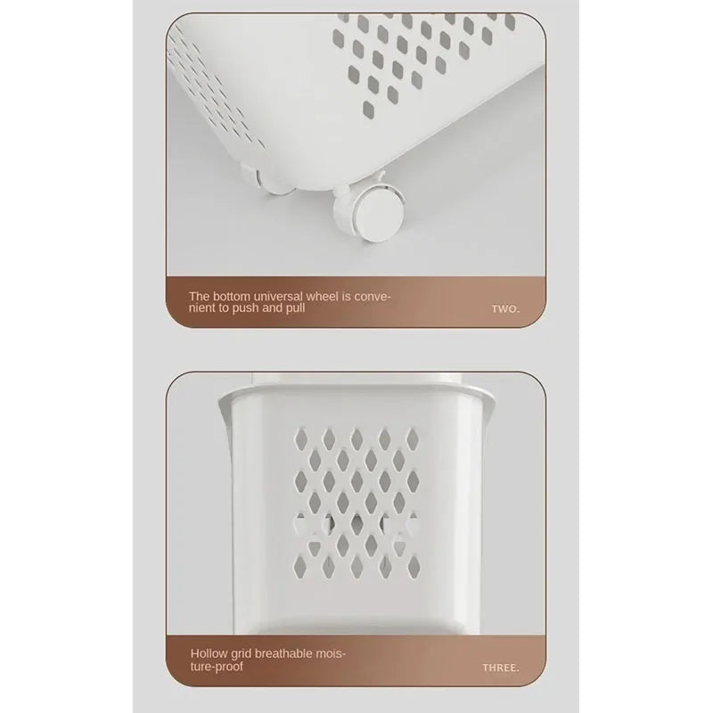 Rolling 3-Tier Laundry Sorter – alternate view