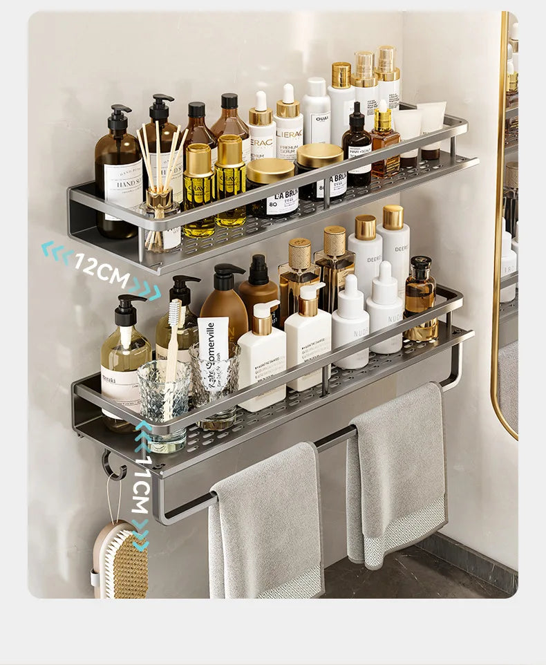 No-Drill Wall-Mounted Bathroom Shelf – alternate view