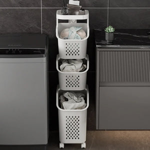 Rolling 3-Tier Laundry Sorter – alternate view