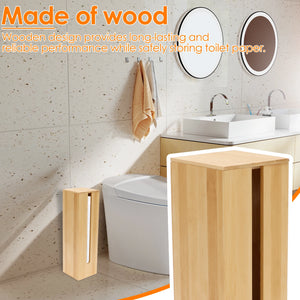 Wooden Toilet Paper Storage Box with Lid – alternate view