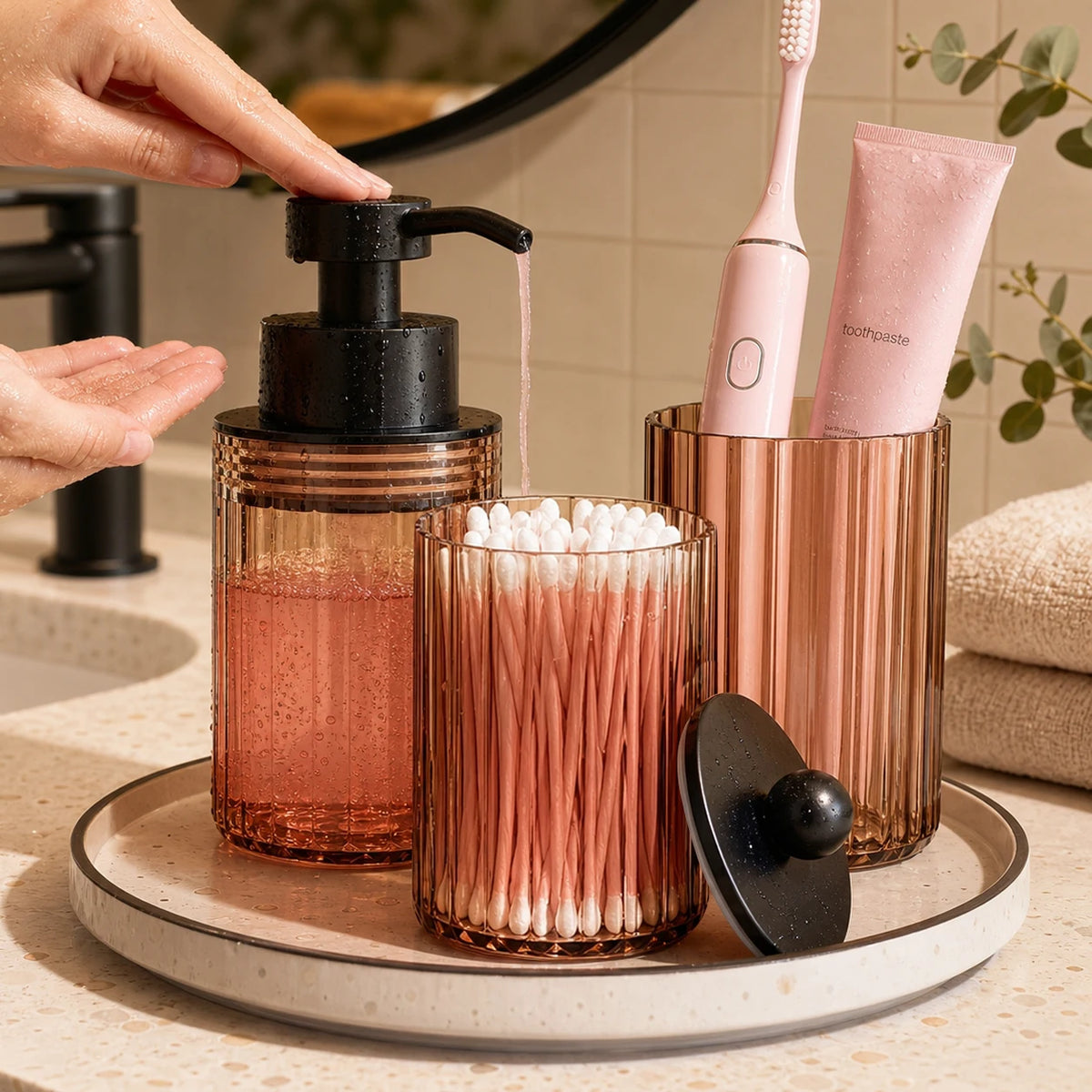 3-Piece Bathroom Countertop Accessory Set – alternate view