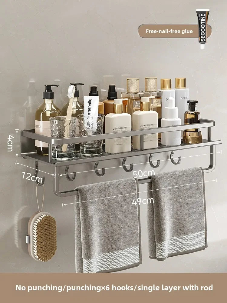No-Drill Wall-Mounted Bathroom Shelf – alternate view