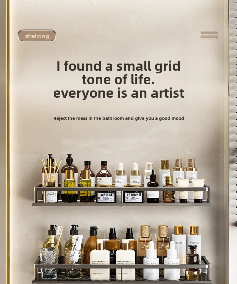 No-Drill Wall-Mounted Bathroom Shelf – alternate view