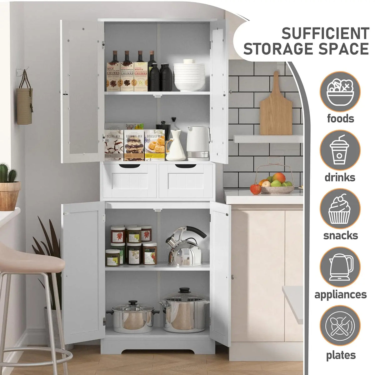 67-Inch Freestanding Bathroom Storage Cabinet – alternate view