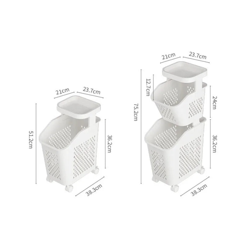 Rolling 3-Tier Laundry Sorter – alternate view