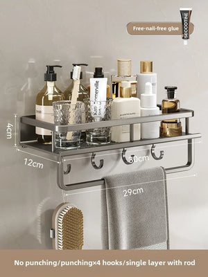 No-Drill Wall-Mounted Bathroom Shelf – alternate view