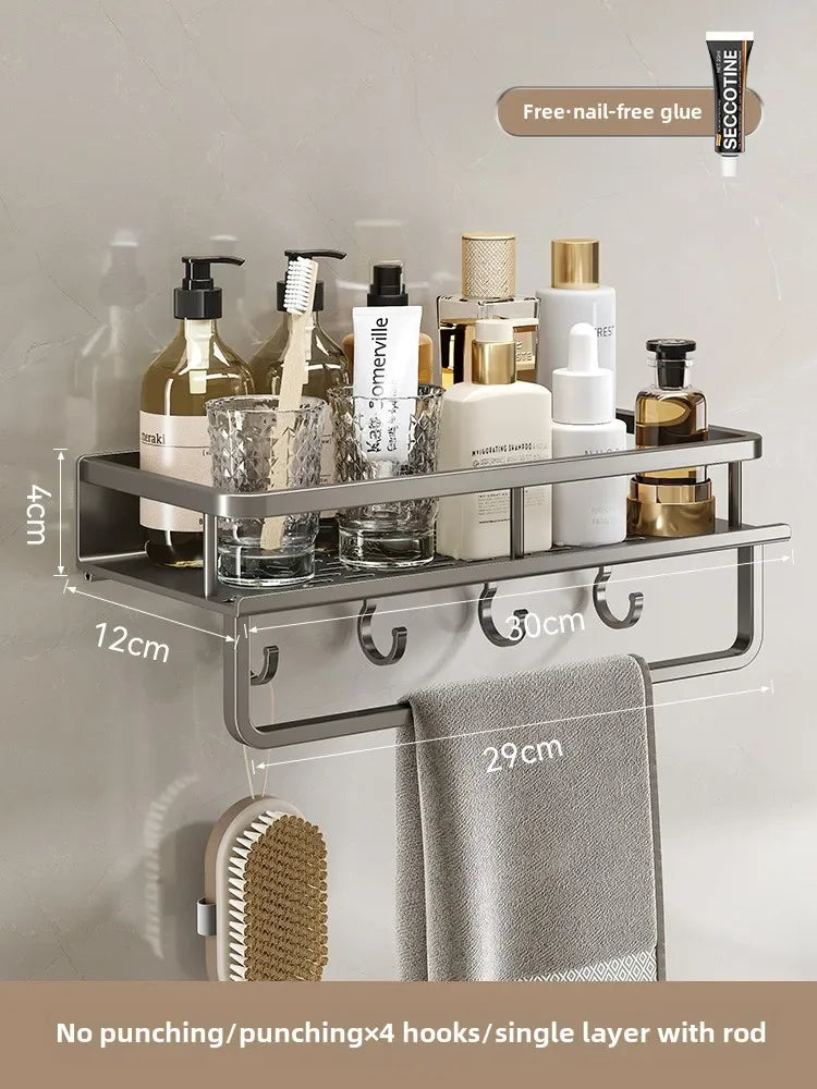 No-Drill Wall-Mounted Bathroom Shelf – alternate view