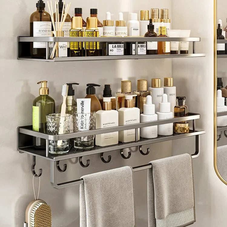 No-Drill Wall-Mounted Bathroom Shelf