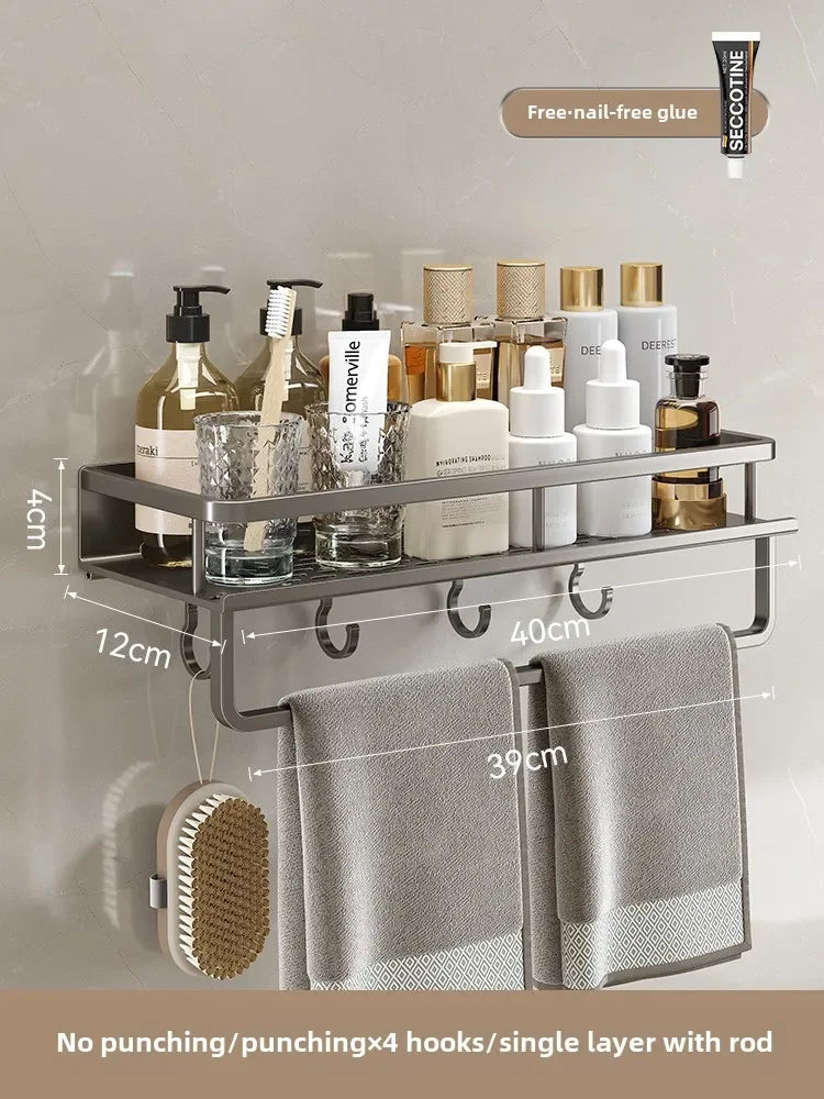 No-Drill Wall-Mounted Bathroom Shelf – alternate view