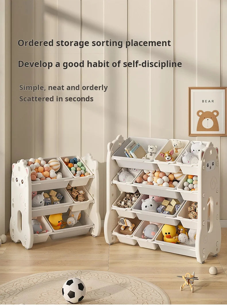 Multi-Tier Children's Toy and Book Storage Organizer