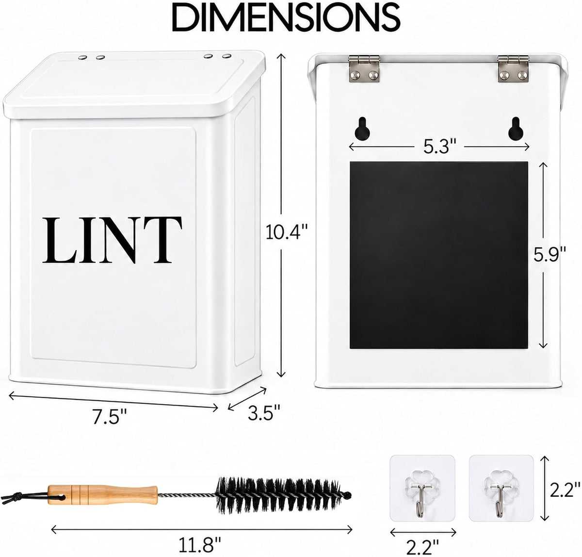 Magnetic Metal Lint Bin with Lid – Laundry Room Organizer