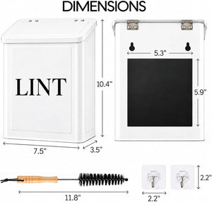 Magnetic Metal Lint Bin with Lid – Laundry Room Organizer