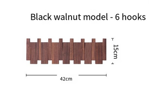 Piano-Key Folding Wall Coat Rack – Black Walnut 10 Hooks