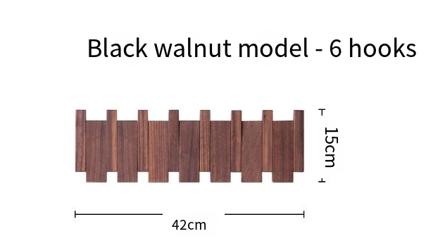 Piano-Key Folding Wall Coat Rack – Black Walnut 10 Hooks