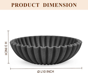 Black Ruffle Decorative Bowl – Artificial Stone