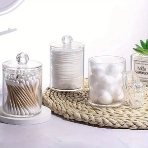 Clear Plastic Cotton Swab Holder and Bathroom Organizer – alternate view
