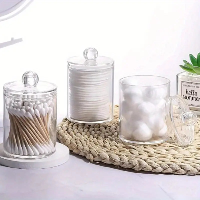 Clear Plastic Cotton Swab Holder and Bathroom Organizer – alternate view
